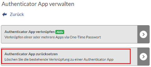 Authenticator App verwalten